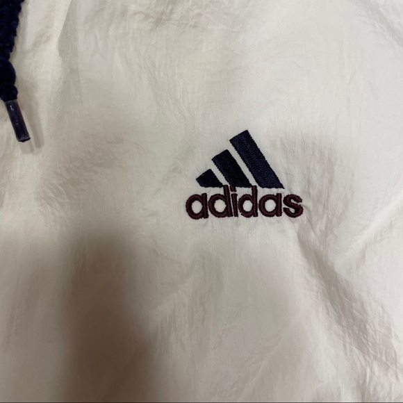 SOLD Vintage Adidas White & Navy Blue Jacket - Picture 2 of 7